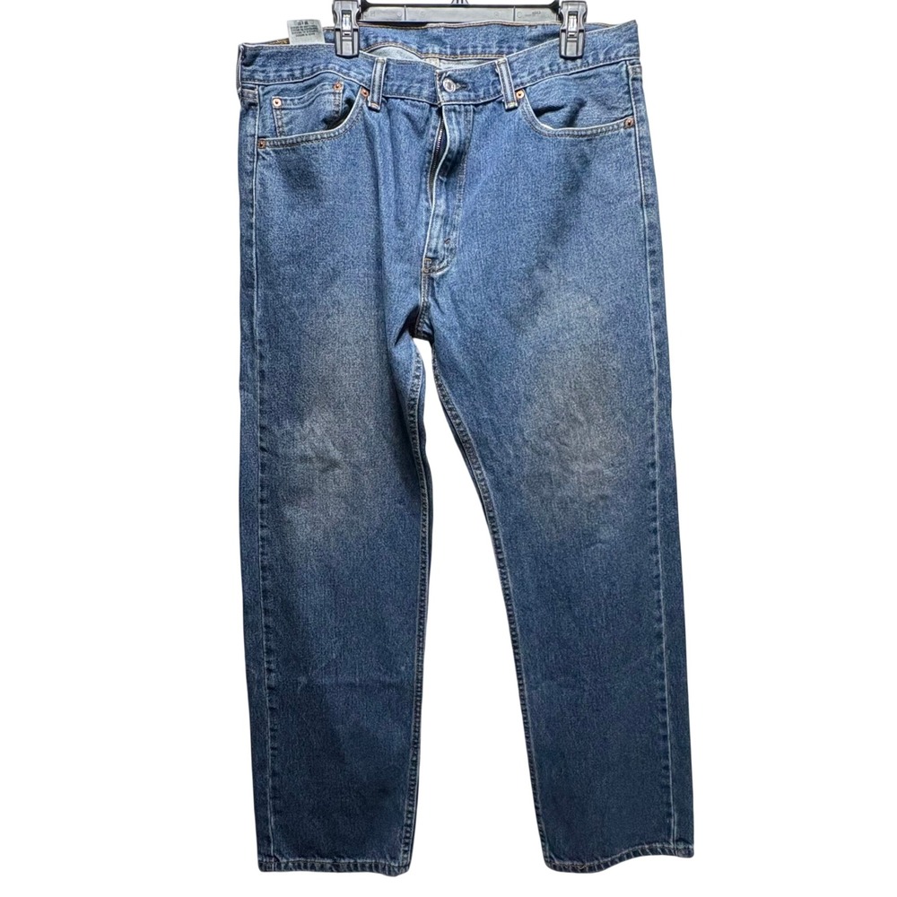 Levis 505 Regular Fit Straight‎ Leg Blue Denim Jeans Mens 38x32 Medium Wash
